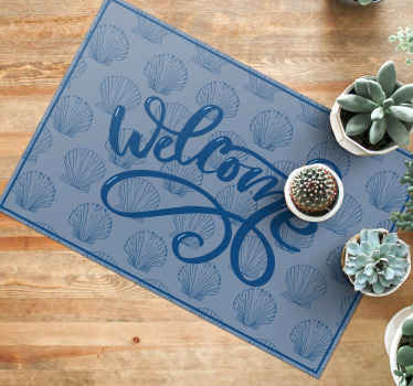 Vinyl Teppich Spruch seashell-willkommensskript - TenStickers