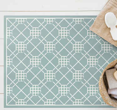 Alfombra vinílica hidráulica simetría del azulejo geométrico - TenVinilo
