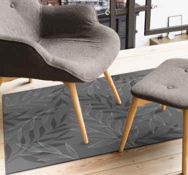 Alfombra vinílica flores silueta frondosa - TenVinilo