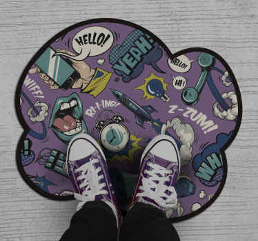 Comic Sound Effects game vinyl rug - TenStickers