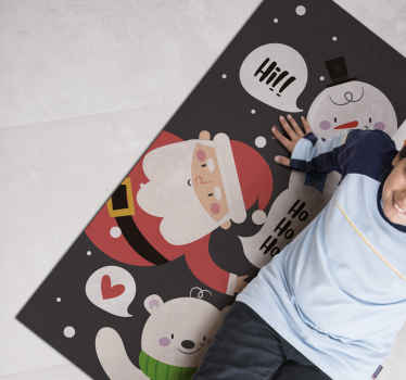 What a better way of spending Christmas than making your kids happy with this Christmas characters vinyl rug to decorate their rooms.