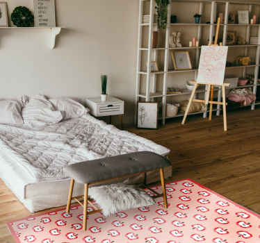 Alfombra vinílica moderna manzanas rojas - TenVinilo