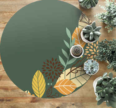 Vinyl Teppich Blumen botanischer musterkreis - TenStickers