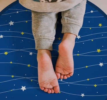 Stars on blue background for kids star rug - TenStickers