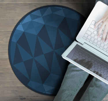 Kék háromszög geometriai vinil szőnyegek - TenStickers