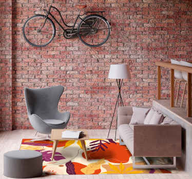 Efterårets løvmønstre natur vinyl tæppe - TenStickers