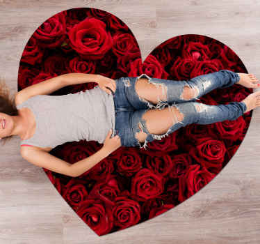 καρδιά γεμάτη με τριαντάφυλλα, χαλί από βινύλιο - TenStickers