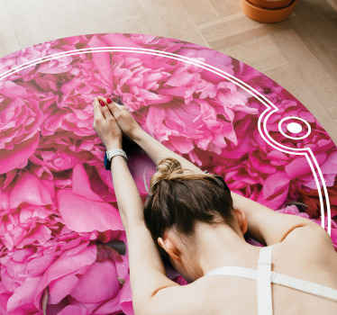 Alfombra vinílica flores espacio de meditación floral - TenVinilo