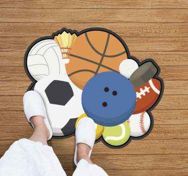 Sportcollage vinyl tapijt spel - TenStickers