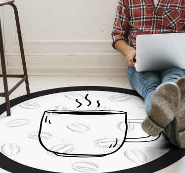 Coffee Cup Illustration kitchen vinyl carpet - TenStickers