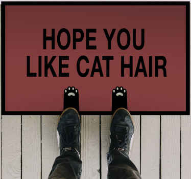 Dywan winylowy napisy humor z włosami kota - TenStickers