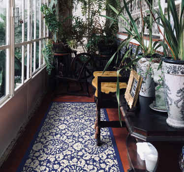 Okrašen cvetlični vzorec minimalistična vinilna preproga - TenStickers