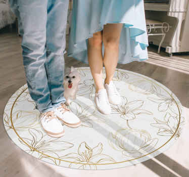 Vinyl Teppich Blumen blumenkreismuster - TenStickers