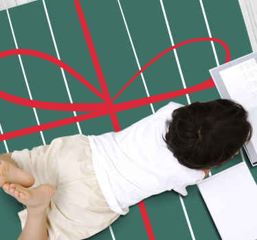 Vinyl Teppich gestreift grün rote streifen - TenStickers