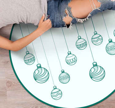 Alfombra vinílica navidad adornos festivos - TenVinilo