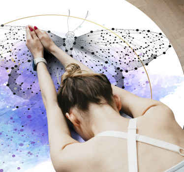 Vinyl Teppich Blumen schmetterling aquarell - TenStickers