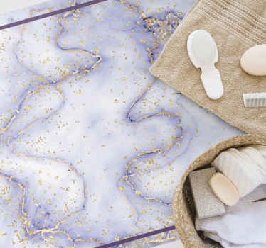 Marbled Gold Splatter marble vinyl rug - TenStickers
