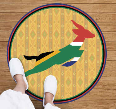 South African flag on Springbok animal rug - TenStickers
