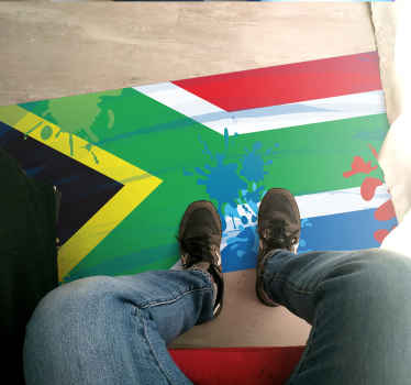 South Africa flag paint splash vintage rug - TenStickers
