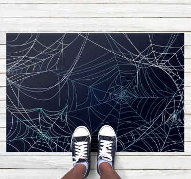 Tapis vinyle pour halloween toiles d'araignées effrayantes - TenStickers