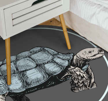 Aflombra vinílica Ilustración tortuga verde - TenVinilo