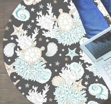 Marint motiv vinyltæpper med dyr - TenStickers