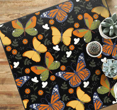 Sommerfugl motiv vinyltæpper med dyr - TenStickers