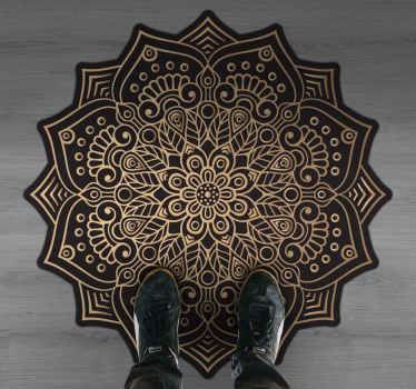 Golden mandala vinyl carpet - TenStickers