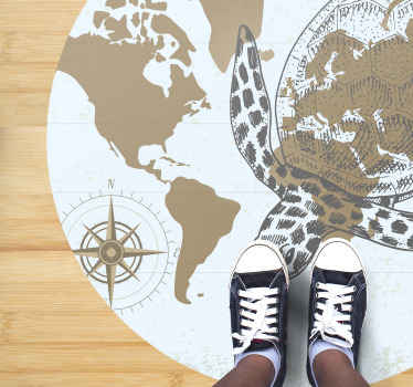 Skildpadde kort animalsk vinyl tæppe - TenStickers