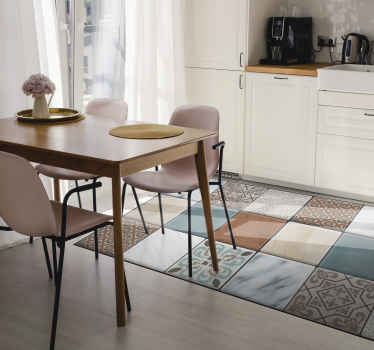 Ornamental ceramic floor tiles tile carpet - TenStickers