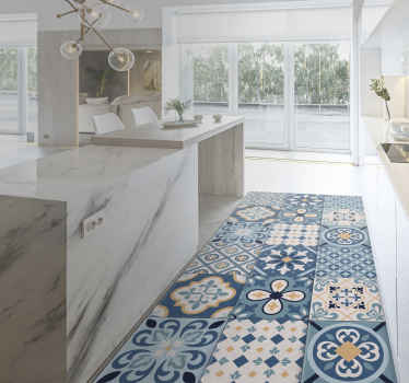 Realistic coloured floor tiles tile carpet - TenStickers
