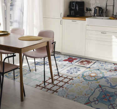 Retro mosaic kitchen tile tile carpet - TenStickers