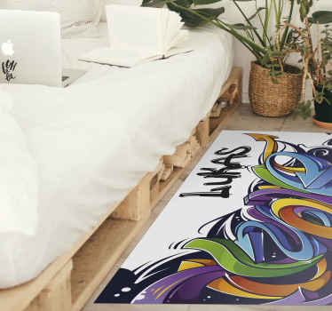 Graffiti colourful banner personalised mat - TenStickers