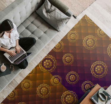 Mandala Motif Overlay mandala vinyl rug - TenStickers