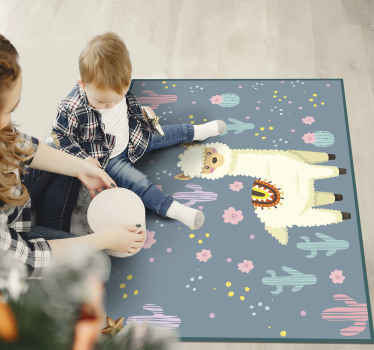 Roztomilý šťastný zvierací koberec lamy - Tenstickers