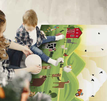 Farm animals and noises animal rug - TenStickers