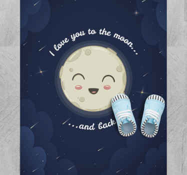 I love you to the moon and back custom rug - TenStickers