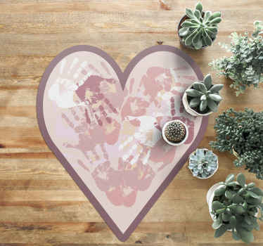 Alfombra vinílica personalizable corazón personalizado - TenVinilo