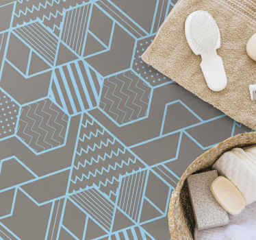 Plavi šesterokuti i dijamanti mozaik podne pločice - TenStickers