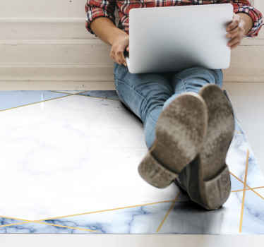 Marble Geometry marble vinyl rug - TenStickers
