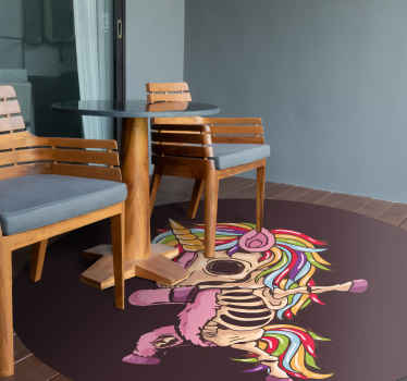 Aflombra vinílica animales Unicornio zombie dabbing ilustración - TenVinilo