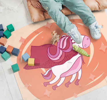 Alfombra vinílica bebé superhéroe unicornio - TenVinilo