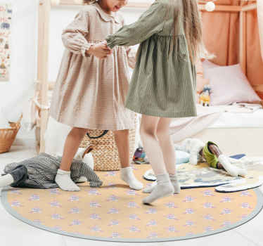 Alfombra vinílica bebé círculo de conejito - TenVinilo