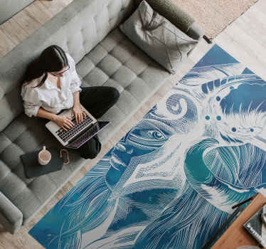 Mytisk gedeillustration vinyltæpper med dyr - TenStickers