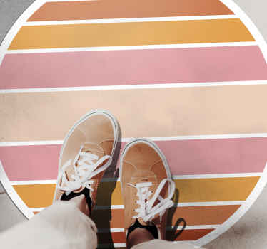 Tapis vinyle rayures design ovale rayé - TenStickers