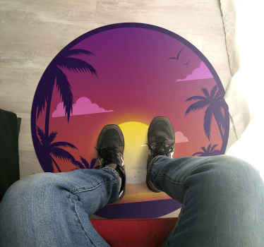 Tropisk solnedgang natur vinyl tæppe - TenStickers