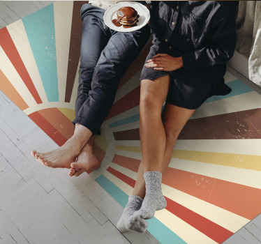 Tapis vinyle retro Coucher de soleil abstrait - TenStickers