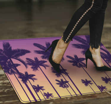 Solnedgang palmer natur vinyl tæppe - TenStickers