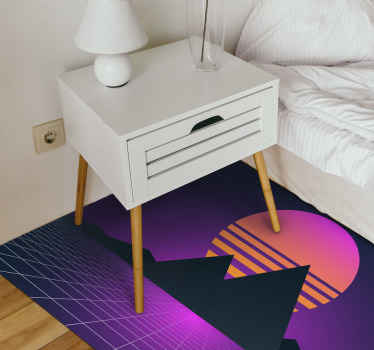 Tapis vinyle vintage géométrie rétro du coucher de soleil - TenStickers