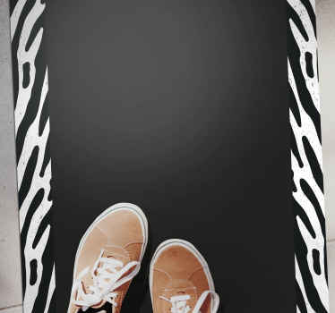 Zebra sort runner dyreprint tæppe - TenStickers